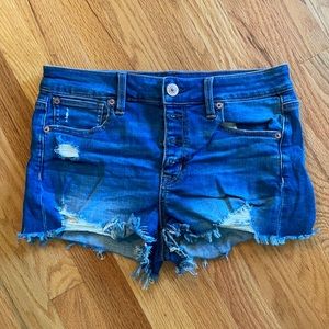 Medium wash denim shorts